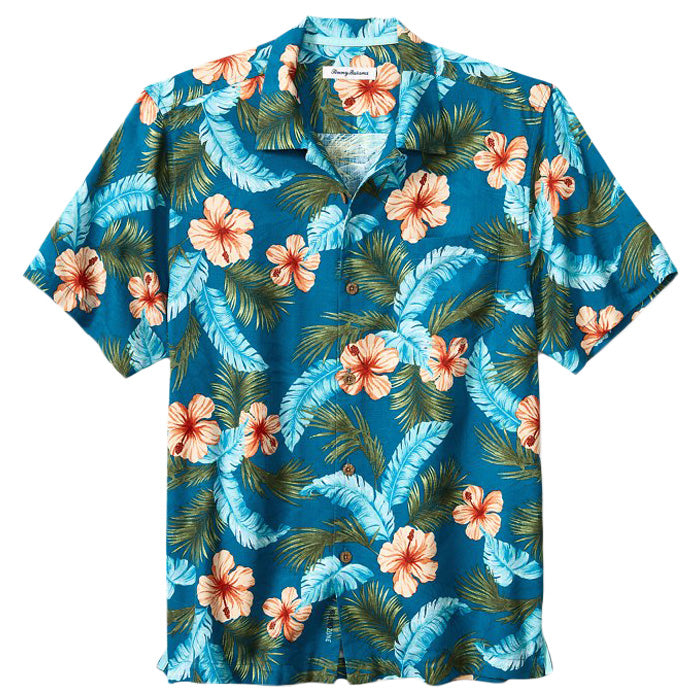 Tommy Bahama Brighton Blooms Camp Shirt - Blue Allure