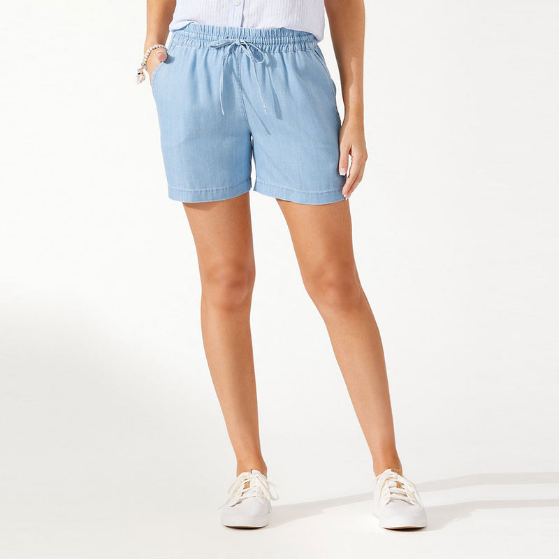 Tommy Bahama Women's 5-Inch Chambray All Day HR Easy Shorts - Lt Storm Wash*