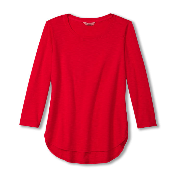 Tommy Bahama Women's Ashby Isles Rib 3/4 Sleeve T-Shirt - Tango Red