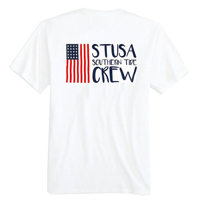 Southern Tide Womens USA Crew T-Shirt - Classic White