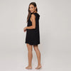 J Valdi Kira Jersey Sleeveless Hooded Dress Cover Up - Black