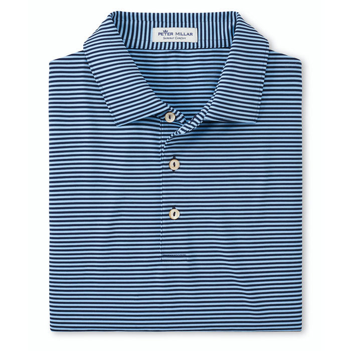 Peter Millar Hales Performance Polo Shirt - Navy/Cottage Blue*