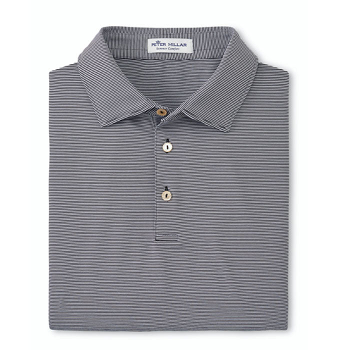 Peter Millar Jubilee Stripe Stretch Jersey Polo Shirt - Black